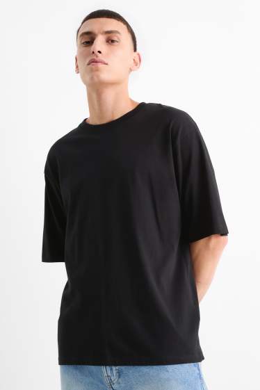 Heren - T-shirt - oversized - zwart