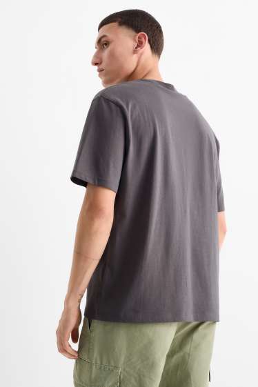 Pánské - Tričko - relaxed fit - tmavošedá