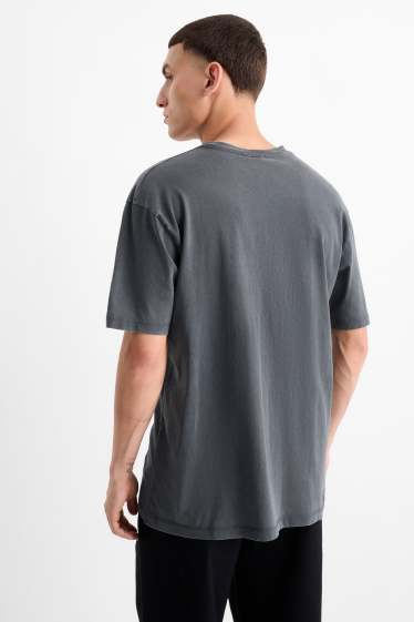 Mężczyźni - T-Shirt - oversize - Nirvana - szary-melanż