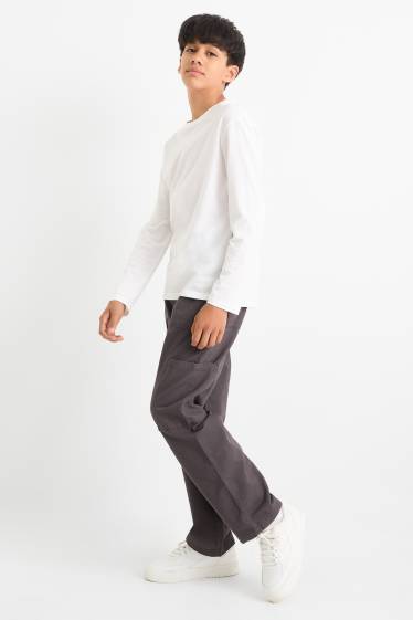 Enfants garçons - Pantalon cargo - gris foncé
