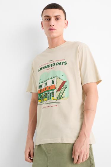 Mężczyźni - T-shirt - relaxed fit - Sakamoto Days - jasny beż
