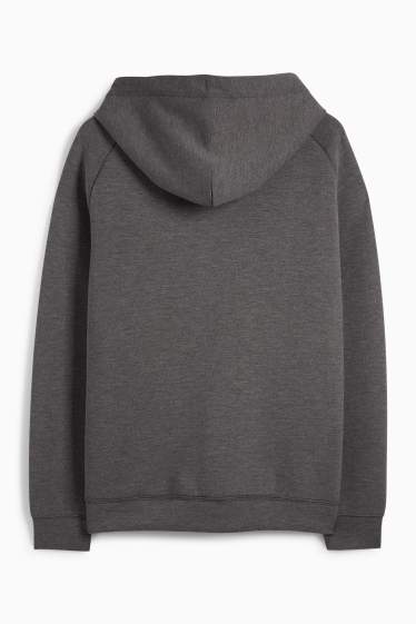 Heren - Sportvest met capuchon - donkergrijs-mélange