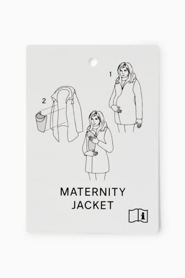 Femmes - Parka de grossesse à capuche avec empiècement porte-bébé - finition déperlante - marron