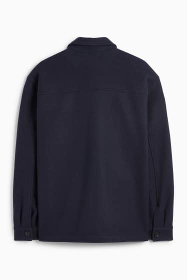 Men - Shirt jacket - relaxed fit - kent collar - dark blue