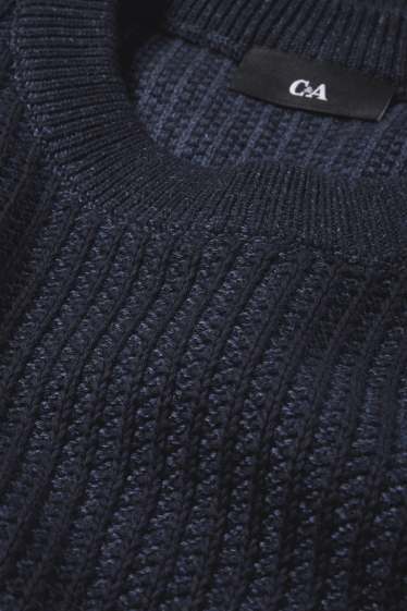 Herren - Pullover - gerippt - dunkelblau