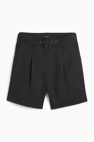 Femmes - Short à ceinture - high waist - noir