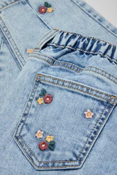 Kinderen: meisjes - Bloem - relaxed jeans - LYCRA® - jeanslichtblauw