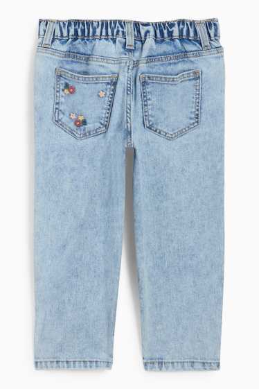 Kinderen: meisjes - Bloem - relaxed jeans - LYCRA® - jeanslichtblauw