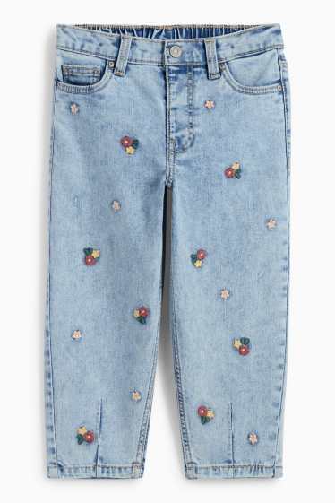Kinderen: meisjes - Bloem - relaxed jeans - LYCRA® - jeanslichtblauw