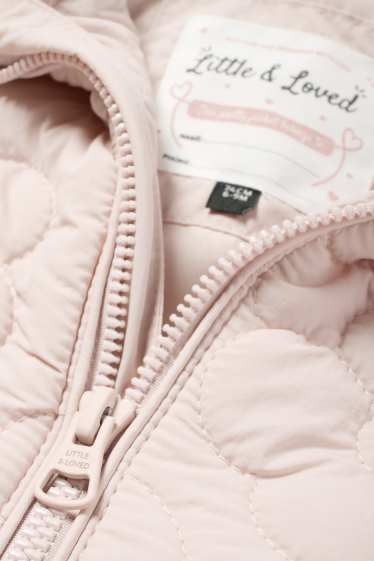 Nadó nena - Jaqueta embuatada amb caputxa - impermeable - de flors - rosa