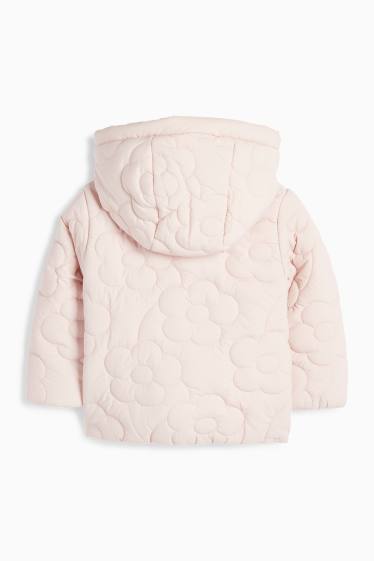 Nadó nena - Jaqueta embuatada amb caputxa - impermeable - de flors - rosa