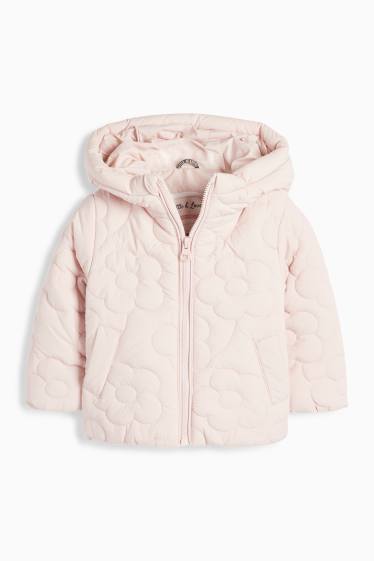 Nadó nena - Jaqueta embuatada amb caputxa - impermeable - de flors - rosa