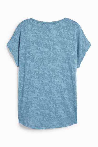 Dames - Sportshirt - met structuur - donkerturquoise
