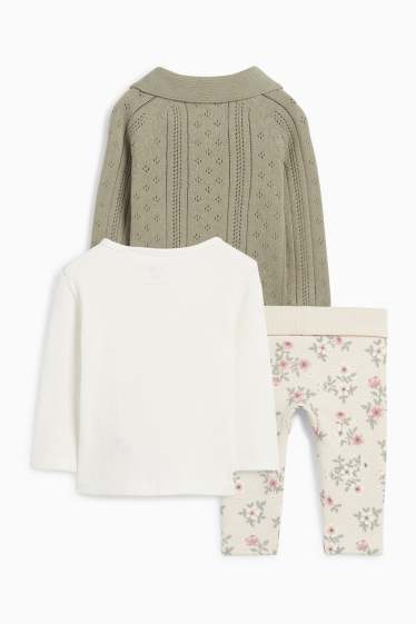 Bébés filles - Petits lapins - tenue bébé - 3 pièces - vert