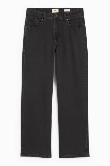 Dames - Baggy jeans - mid waist - jeansdonkergrijs