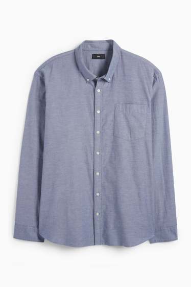 Hommes - Chemise - regular fit - col button-down - bleu