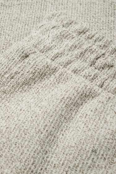 Hommes - Short - finition texturée - beige clair