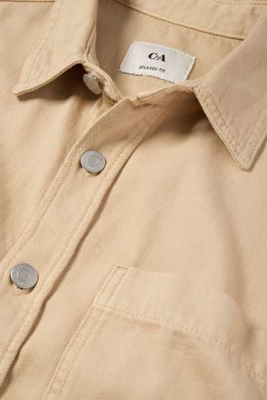 Heren - Spijkerblouse - relaxed fit - kent - beige