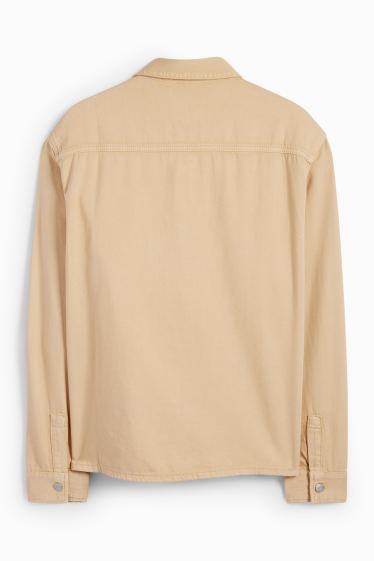 Heren - Spijkerblouse - relaxed fit - kent - beige