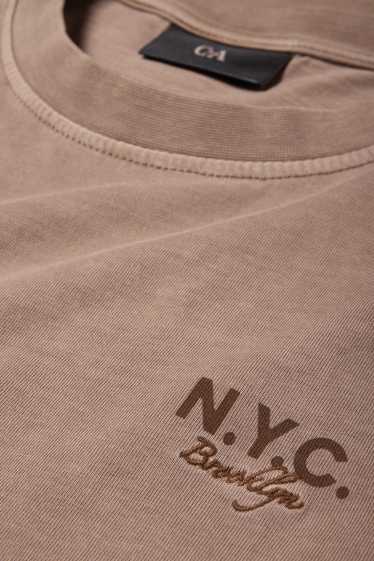 Bărbați - Tricou - relaxed fit - maro deschis
