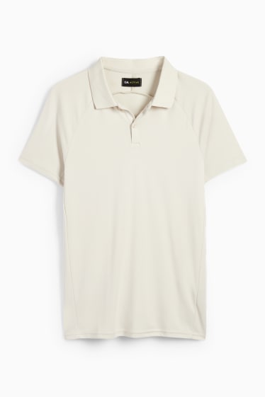 Bărbați - Tricou polo funcțional - bej deschis