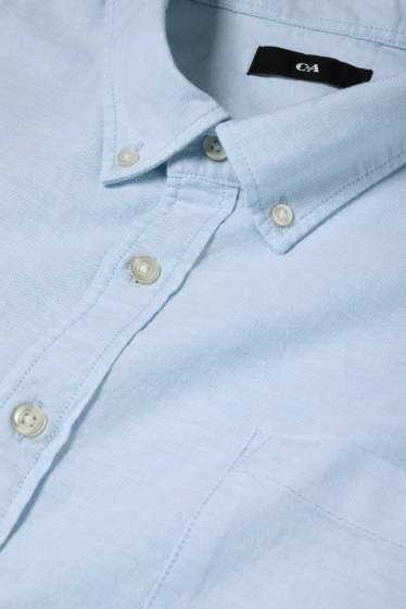 Heren - Overhemd - regular fit - button down - lichtblauw