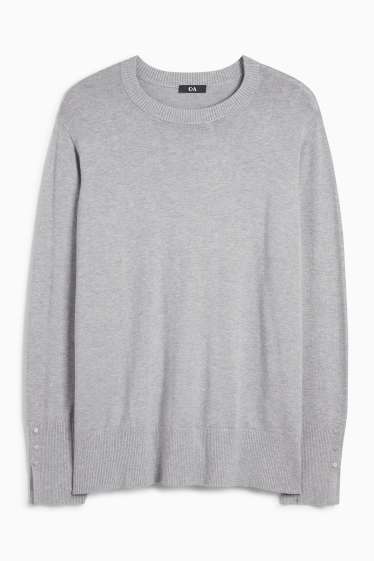Damen - Feinstrick-Pullover - grau