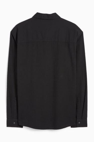 Home - Camisa - relaxed fit - Kent - texturada - negre