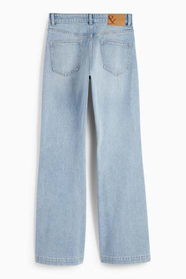 Dames - Loose flared jeans - mid waist - jeanslichtblauw