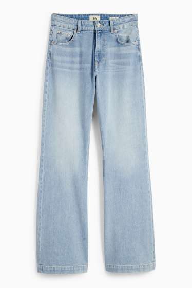 Dames - Loose flared jeans - mid waist - jeanslichtblauw