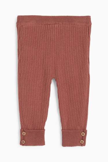 Unisex - Gebreide babylegging - geribd - bruin