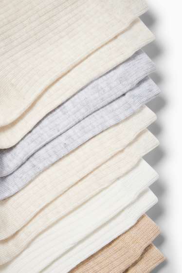 Damen - Multipack 5er - Socken - gerippt - hellbeige
