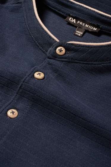 Bambini - Maglia a maniche corte - tessuto tramato - blu scuro