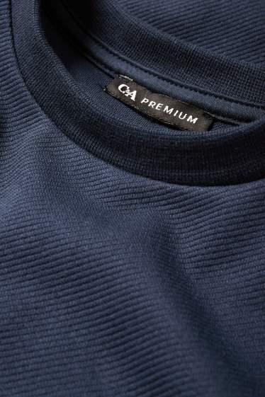 Bambini - Maglia a maniche corte - tessuto tramato - blu scuro