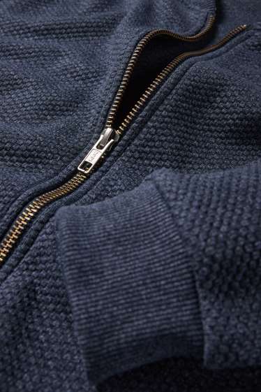 Kinder Buben - Sweatjacke - strukturiert - dunkelblau