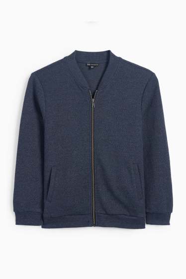 Kinder Buben - Sweatjacke - strukturiert - dunkelblau