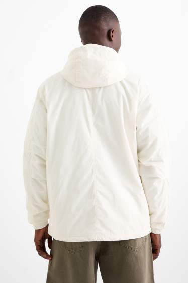 Herren - Jacke mit Kapuze - wasserabweisend - cremeweiß