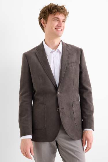 Pánské - Sako - regular fit - strukturované - tmavošedá