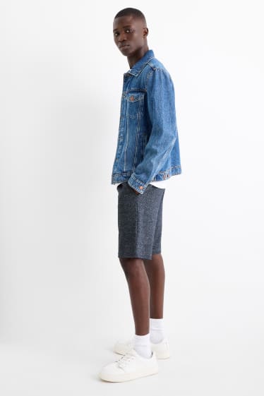 Hommes - Short - finition texturée - bleu foncé