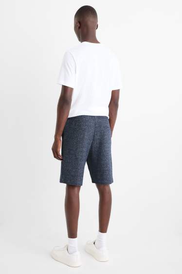 Hommes - Short - finition texturée - bleu foncé