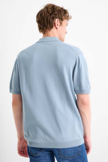 Hommes - Polo en maille - bleu clair