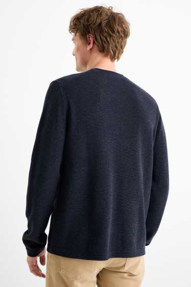Herren - Pullover - strukturiert - dunkelblau