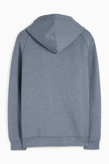 Heren - Sportvest met capuchon - blauw-mix