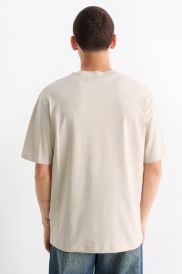 Hommes - T-shirt - relaxed fit - beige clair