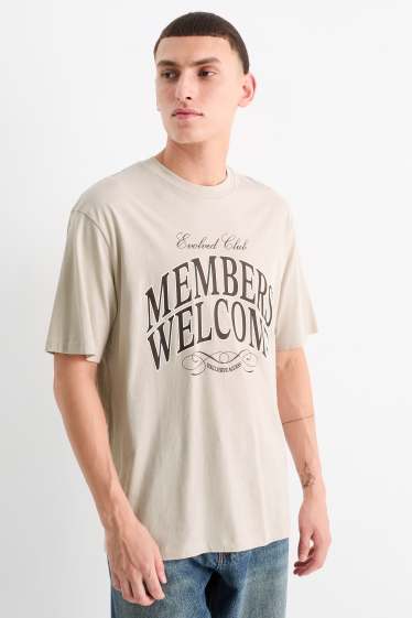 Hommes - T-shirt - relaxed fit - beige clair