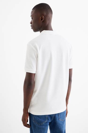 Men - Polo shirt - ribbed - white