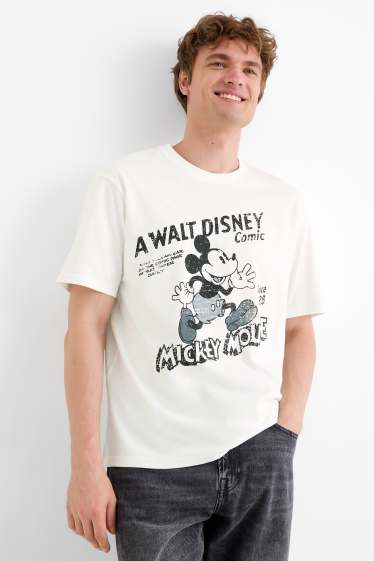 Herren - T-Shirt - Relaxed Fit - Micky Maus - weiss