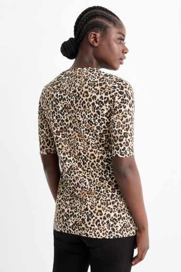 Dames - Set van 2 - voedings-T-shirt - zwart / beige