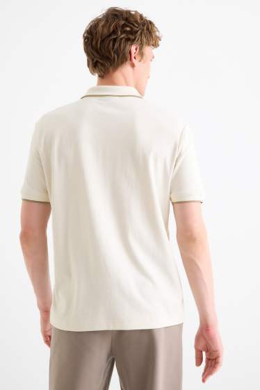 Herren - Poloshirt - cremeweiß