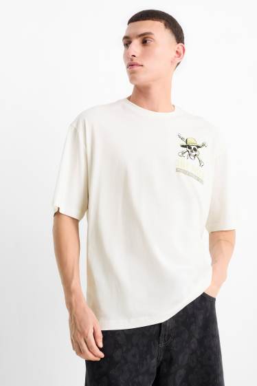 Hommes - T-shirt - oversize - One Piece - blanc crème